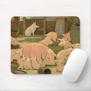 Mousepad Suínos russos e leitões na Fazenda