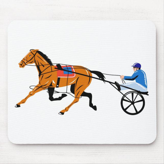 Mousepad sulkies da corrida de cavalos do carro do chicote (Frente)