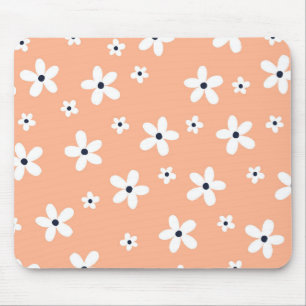 Mousepad Summer Boho White Daisy Flowers