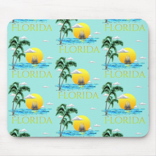 Mousepad Summer Florida Sailboat Sunset Coaster Beach (Frente)