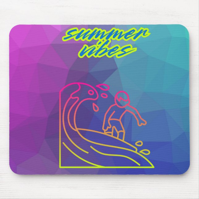 Mousepad Summer vibe o garoto surfando. (Frente)