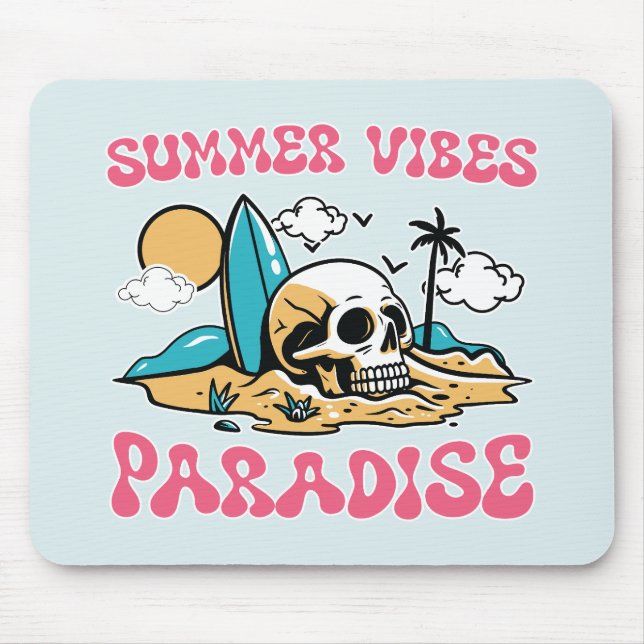 Mousepad Summer Vibes Paraíso - Crânio (Frente)