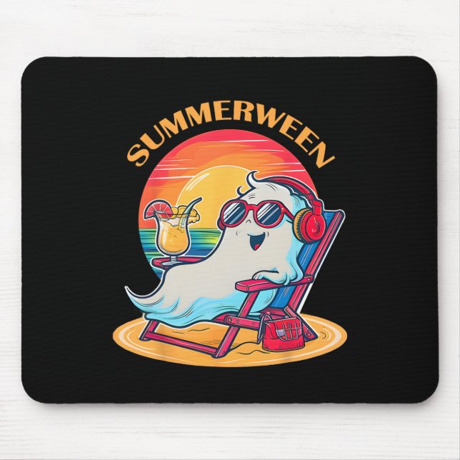 Mousepad SummerEntre Cute Spooky Summer Ghost Halloween Lov (Frente)