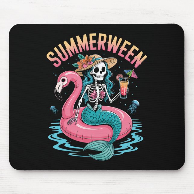 Mousepad Summerentre Mermaid Skeleton Beach Flamingo Hallow (Frente)