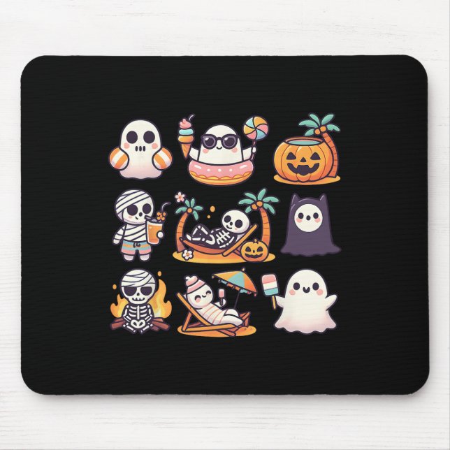 Mousepad Summerwin Ghost Pumpkin Summer Halloween Spooky S (Frente)