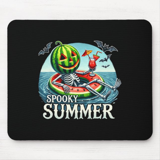 Mousepad Summerwin Vibes Funny Skeleton Halloween Beach Va (Frente)