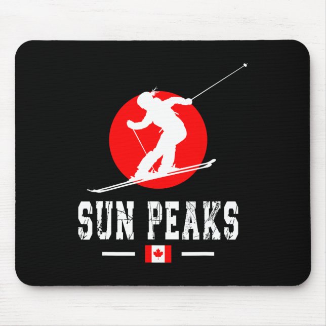 Mousepad Sun Peaks Canada Ski Resort Rocky Mountain Canadi (Frente)