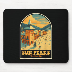 Mousepad Sun Peaks Canada Vintage Design Retro Ski Village