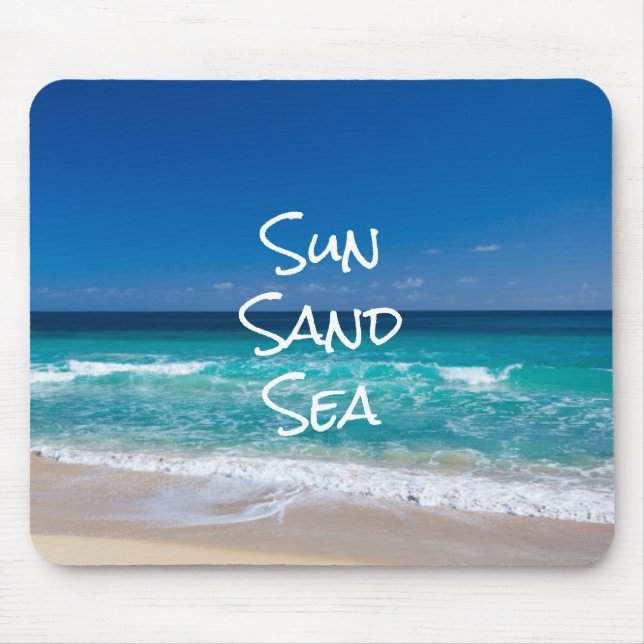 Mousepad Sun Sand Sea Tropical Beach Turquoise Water (Frente)