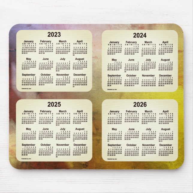 Mousepad Sun Spots 2023-2026 Calendário de 4 anos de Janz (Frente)