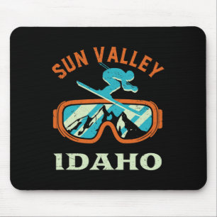 Mousepad Sun Valley Idaho Vintage Retro Skiing E Snowboar