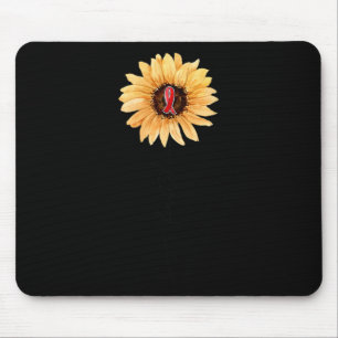 Mousepad Sunflower FAITH Burgundy Ribbon Brain Aneurysm Awa
