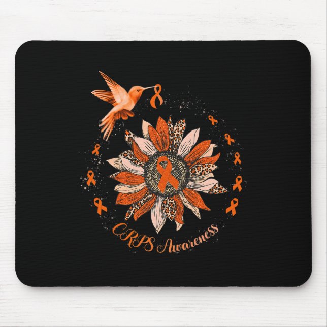 Mousepad Sunflower Hummingbird Orange Ribbon CRPS Warrior (Frente)