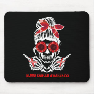 Mousepad Sunflower Messin Skull Red Ribbon Cancer sanguíneo