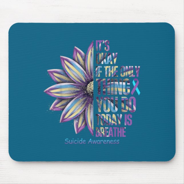 Mousepad Sunflower Suicide Prevention Awareness Week Teal P (Frente)
