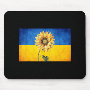 Mousepad Sunflower Ucrânia Flag Ucraniano Vintage Stand Wit