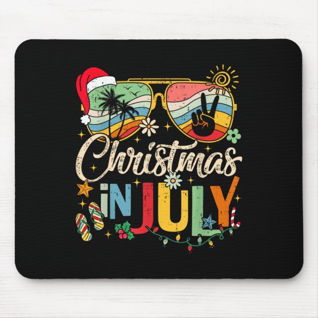 Mousepad Sungles Santa Claus Beach Christmas In July Men Wo (Frente)