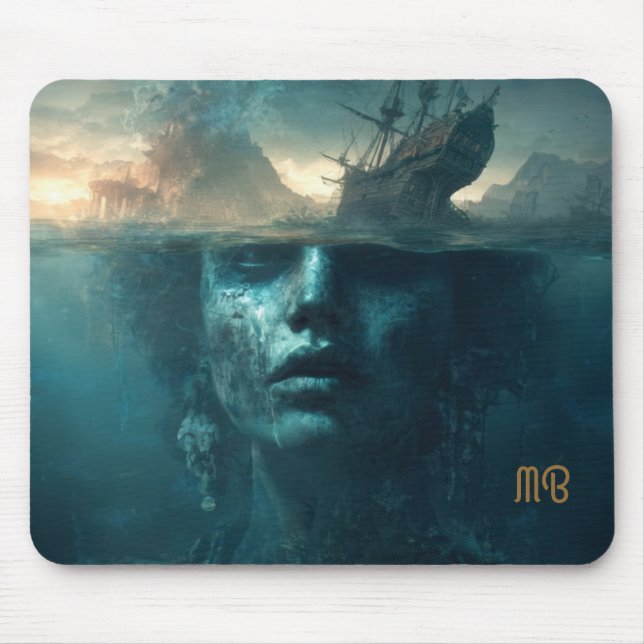 Mousepad Sunken Siren Ghost Ship Fantasy Art (Frente)