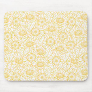 Mousepad Sunny Sunflower Pattern