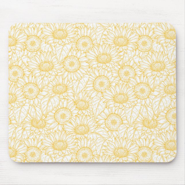 Mousepad Sunny Sunflower Pattern (Frente)