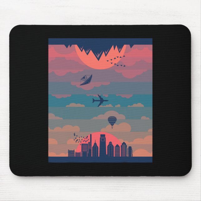 Mousepad Sunrise — Ciclo Sunset Da Terra Do Dia E Da Noite  (Frente)
