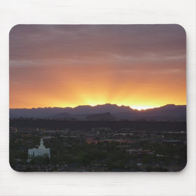 Mousepad Sunrise sobre Ruas. George Utah Landscape (Frente)