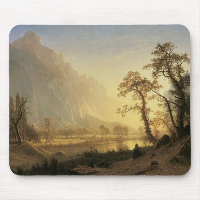 Mousepad Sunrise, Vale do Yosemite, por Albert Bierstadt (Frente)