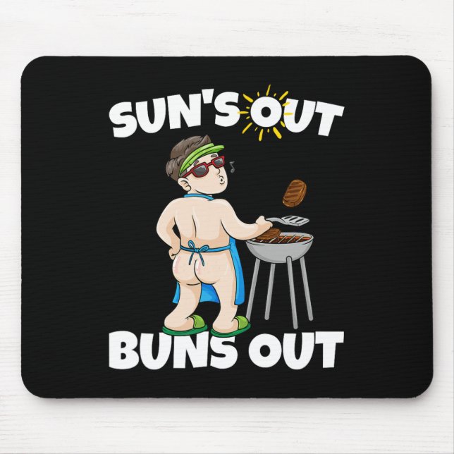 Mousepad Suns Out Buns Out I Rbecue Pulled Pork Steak Bbq G (Frente)