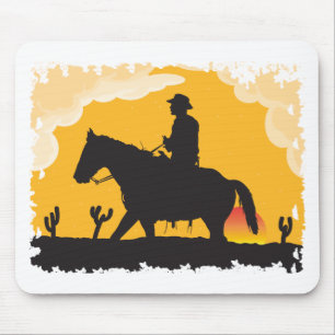 Mousepad Sunset Cowboy