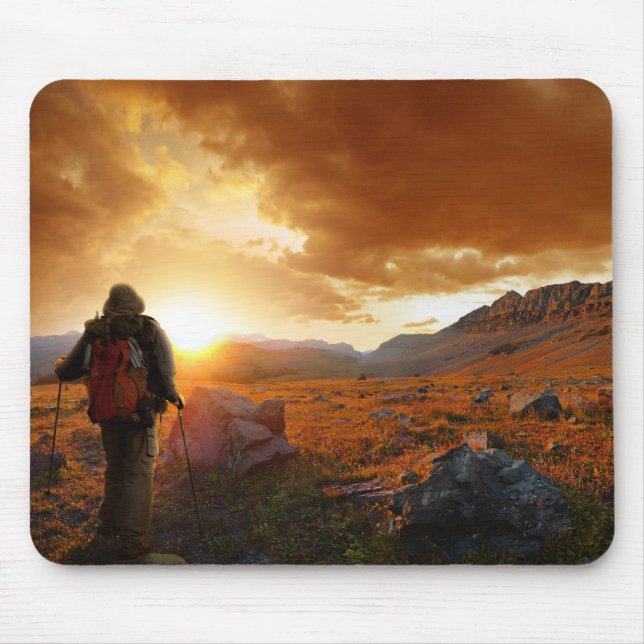 Mousepad Sunset de 50 Montanhas - Parque Nacional Glacier (Frente)
