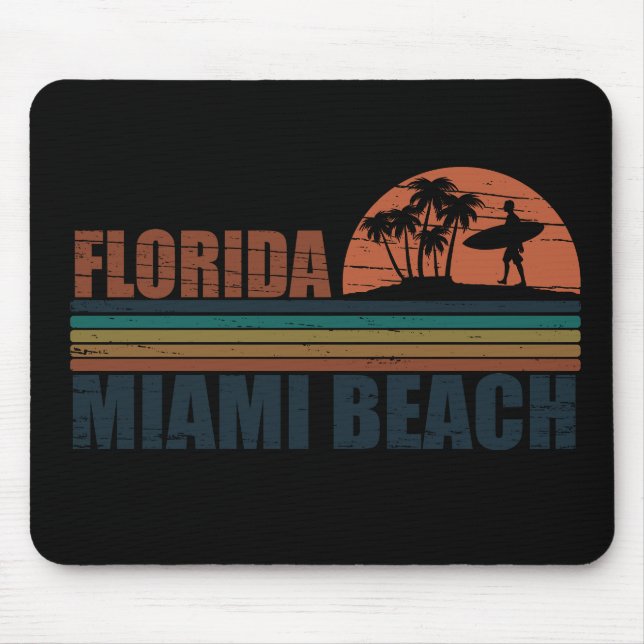 Mousepad Sunset de colheita da Flórida de Miami Beach (Frente)