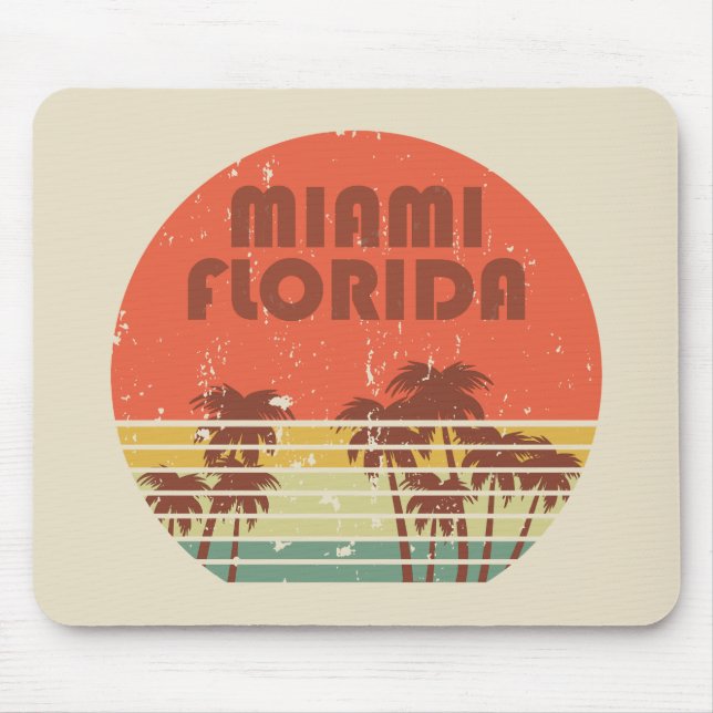 Mousepad Sunset de colheita da Flórida de Miami Beach (Frente)