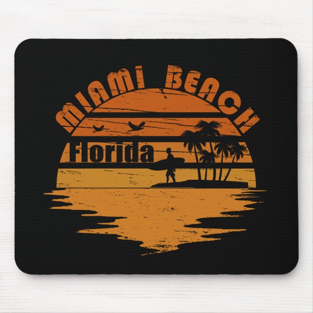 Mousepad Sunset de colheita da Flórida de Miami Beach (Frente)