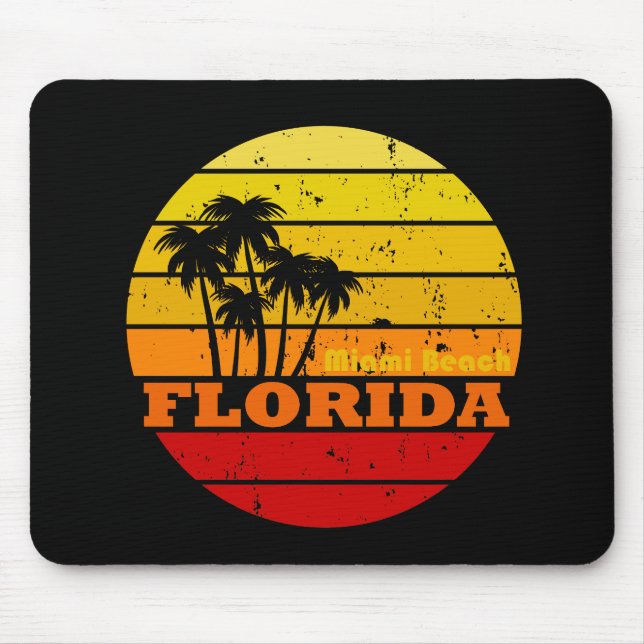 Mousepad Sunset de colheita da Flórida de Miami Beach (Frente)