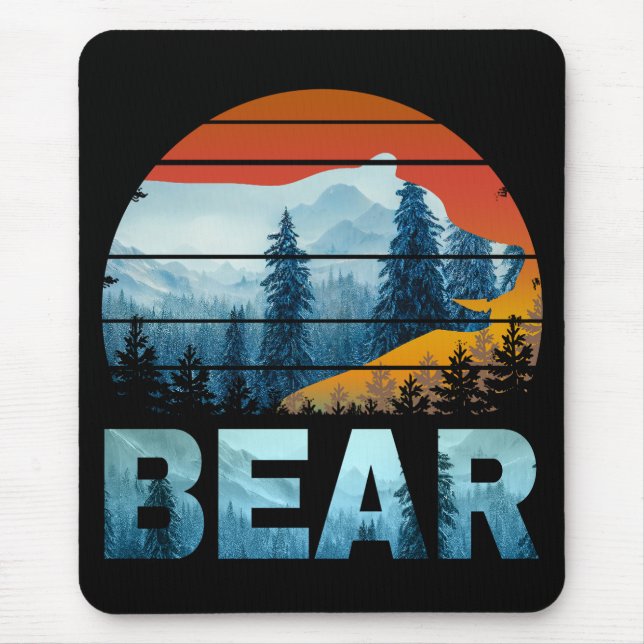 MOUSEPAD SUNSET DE FLORESTA SELVAGEM NATUREZA VINTAGEM (Frente)