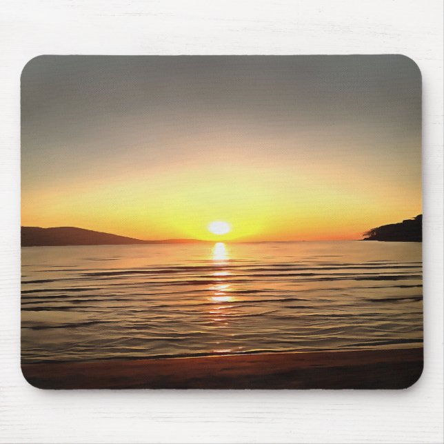 Mousepad Sunset do outono artístico no Egeu (Frente)