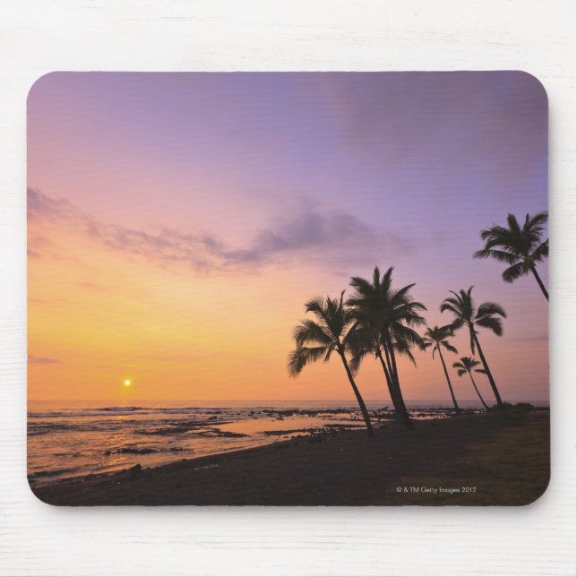 Mousepad Sunset na Baía de Kahaluu em Kona, Havaí 2 (Frente)
