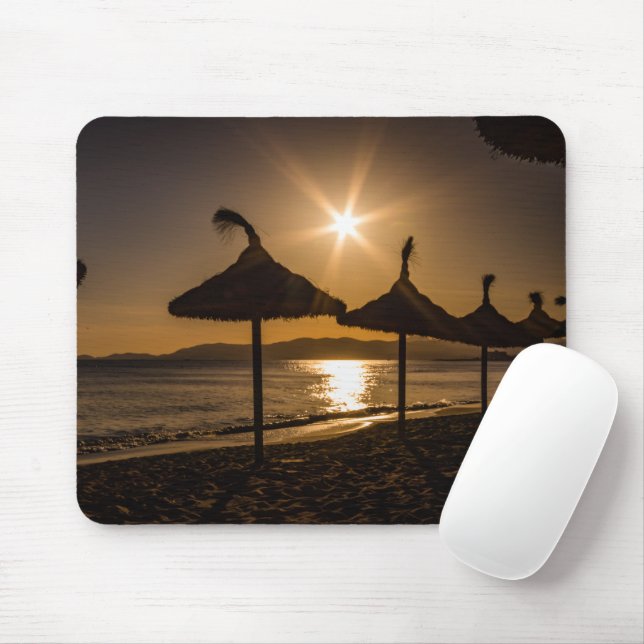 Mousepad Sunset na praia, Maiorca, Espanha (Com mouse)