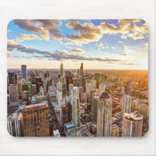 Mousepad Sunset Over Chicago