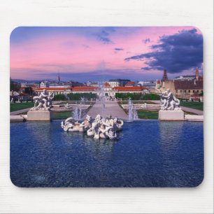 Mousepad Sunset over fountain em Viena