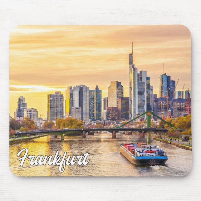 Mousepad Sunset Over Frankfurt, Alemanha (Frente)