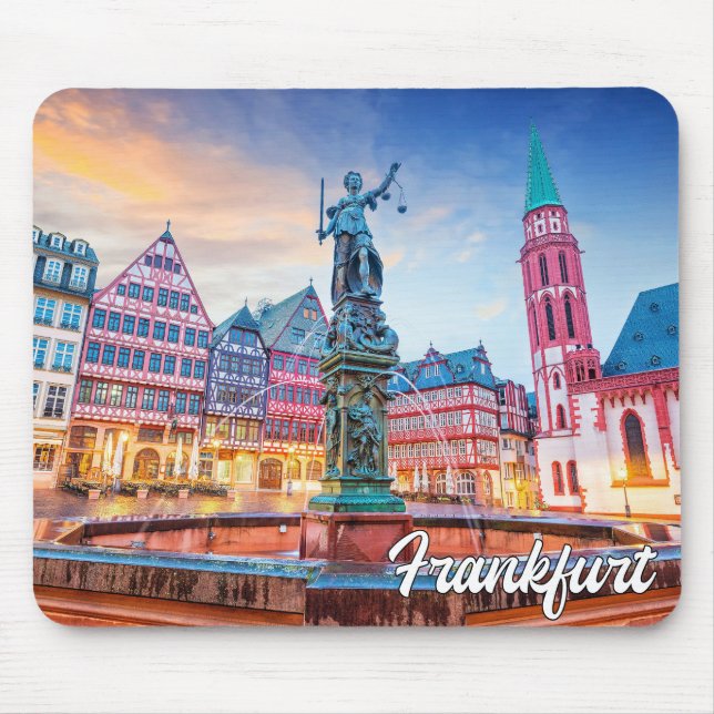 Mousepad Sunset Over Frankfurt, Alemanha (Frente)