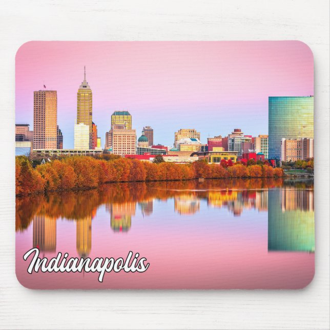 Mousepad Sunset Over Indianapolis, Indiana, Estados Unidos (Frente)