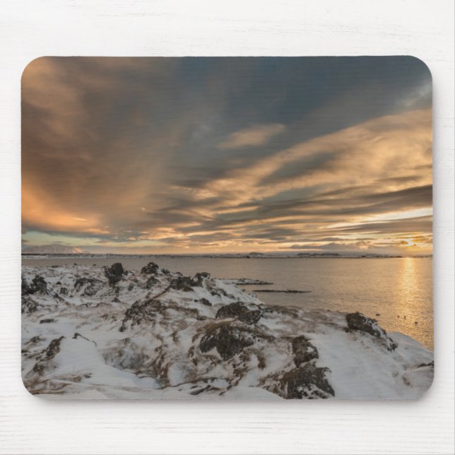 Mousepad Sunset over Lake Myvatn, Islândia (Frente)