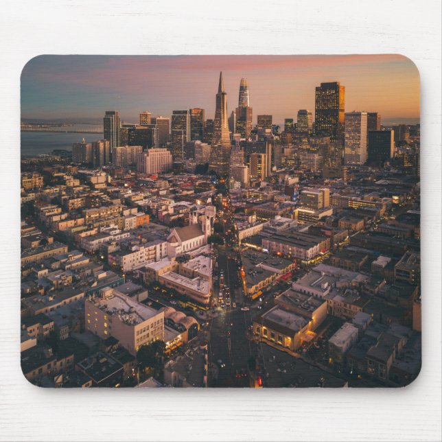 Mousepad Sunset Sobre O Distrito Financeiro De São Francisc (Frente)