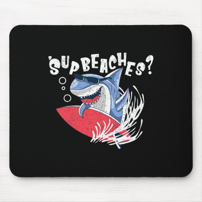 Mousepad Sup Beaches Funny Shark Summer Lover Mema Va (Frente)