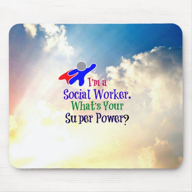 Mousepad Super Herói do Trabalhador Social (Frente)