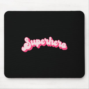 Mousepad Super-herói - Fofo Rosa Vintage Retro Halloween Su