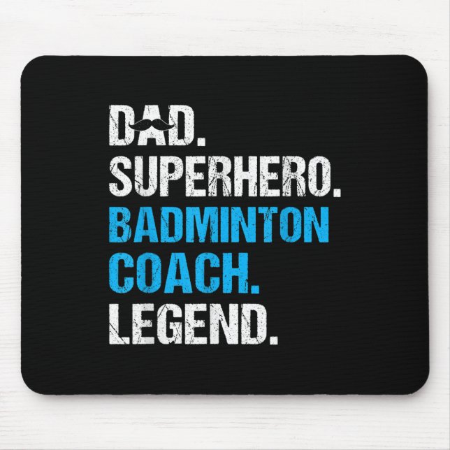 Mousepad Super Herói pai Badminton Treinador Engraçado Badm (Frente)