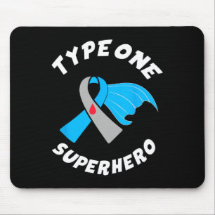 Mousepad Super-herói Tipo 1 Sensibilização para Diabetes Ti